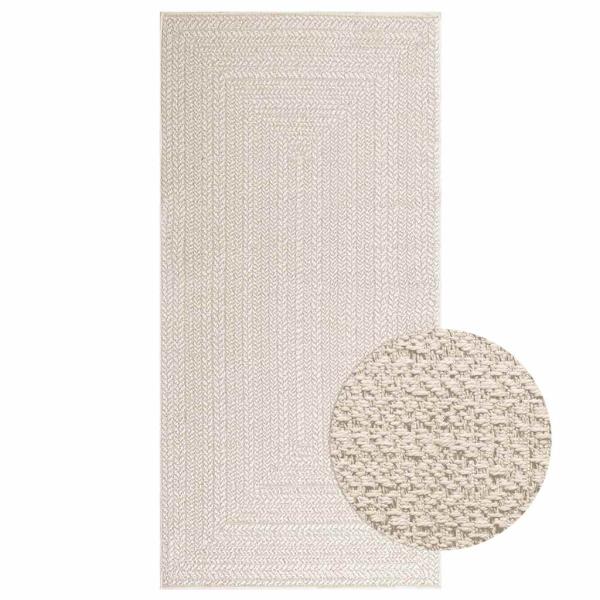 ARDEBO.de - Teppich ZIZUR Creme 100x200 cm Jute-Optik Indoor und Outdoor