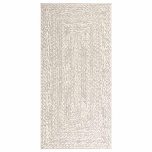 Teppich ZIZUR Creme 100x200 cm Jute-Optik Indoor und Outdoor