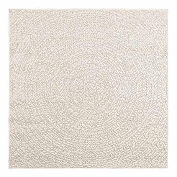 Teppich ZIZUR Creme 120x120 cm Jute-Optik Indoor und Outdoor