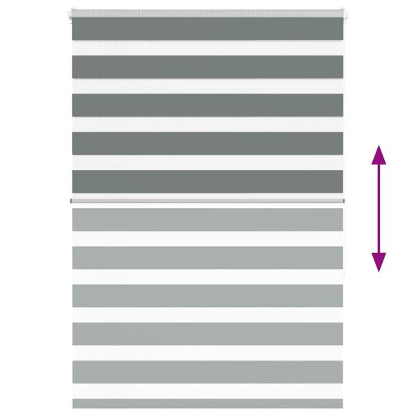ARDEBO.de - Zebra Jalousie Dunkelgrau 105x150 cm Stoffbreite 100,9 cm