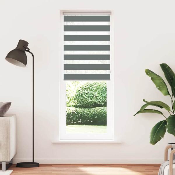 Zebra Jalousie Dunkelgrau 80x230cm Stoffbreite 75,9cm Polyester