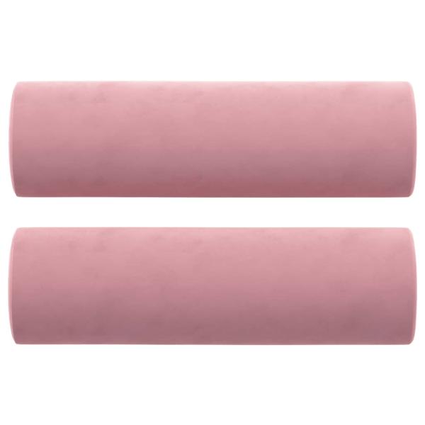 2-Sitzer-Sofa mit Zierkissen Rosa 140 cm Samt