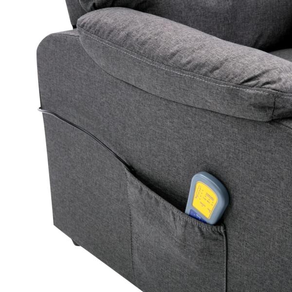Massagesessel Elektrisch Dunkelgrau Stoff