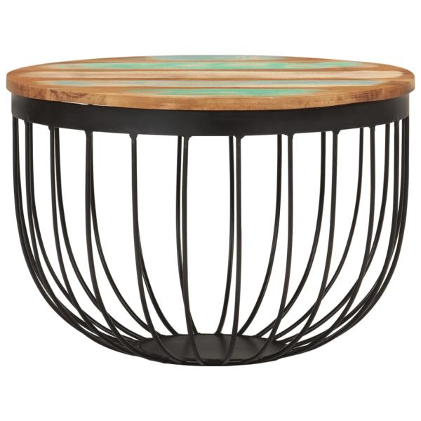 ARDEBO.de - Couchtisch Ø50x35 cm Altholz Massiv und Stahl