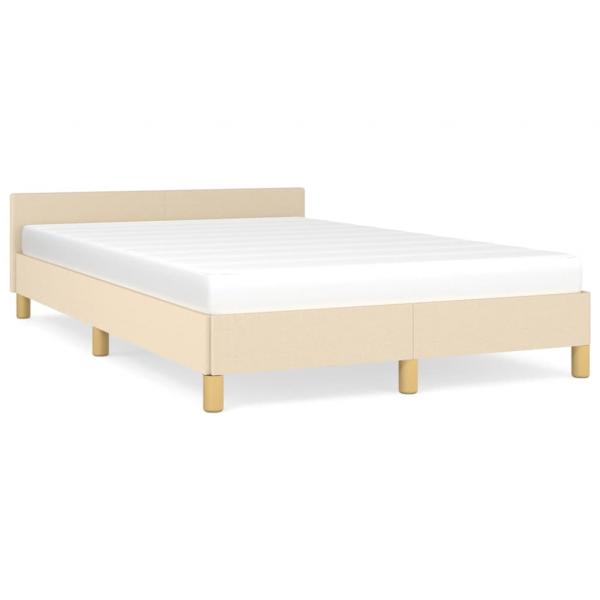 ARDEBO.de - Bettgestell ohne Matratze Creme 120x190 cm Stoff