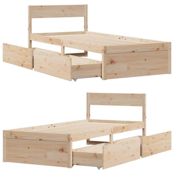 Massivholzbett ohne Matratze 100x200 cm Kiefernholz