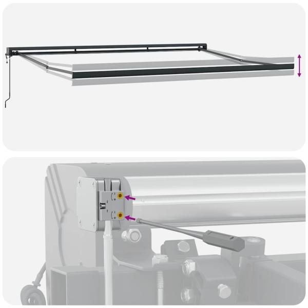 Markise Einziehbar Anthrazit und Weiß 4,5x3 m Stoff & Aluminium