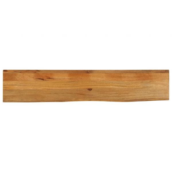 ARDEBO.de - Tischplatte mit Baumkante 140x20x2,5 cm Massivholz Mango