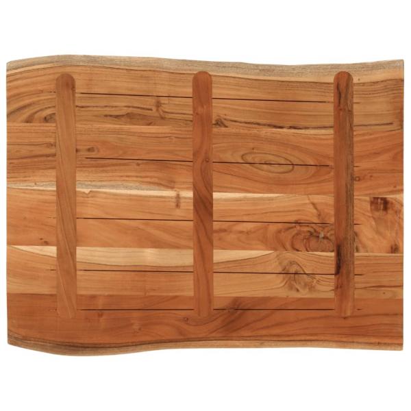 Tischplatte 90x60x2,5 cm Rechteckig Massivholz Akazie Baumkante