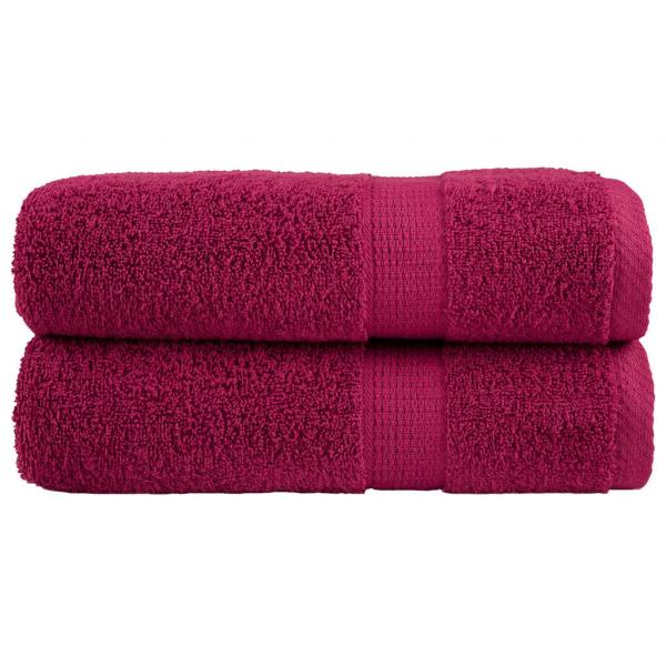 ARDEBO.de - Premium-Badetücher SOLUND 2 Stk. Bordeaux 100x150cm 600 g/m²