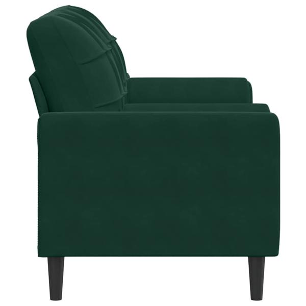 2-Sitzer-Sofa mit Zierkissen Dunkelgrün 140 cm Samt