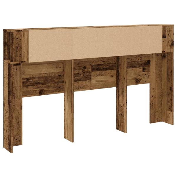 Kopfteil mit Ablagen Altholz-Optik 180x18,5x102,5 cm