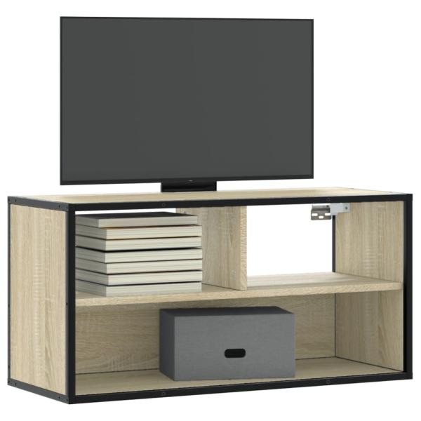 ARDEBO.de - TV-Schrank Sonoma-Eiche 80x31x39,5 cm Holzwerkstoff und Metall