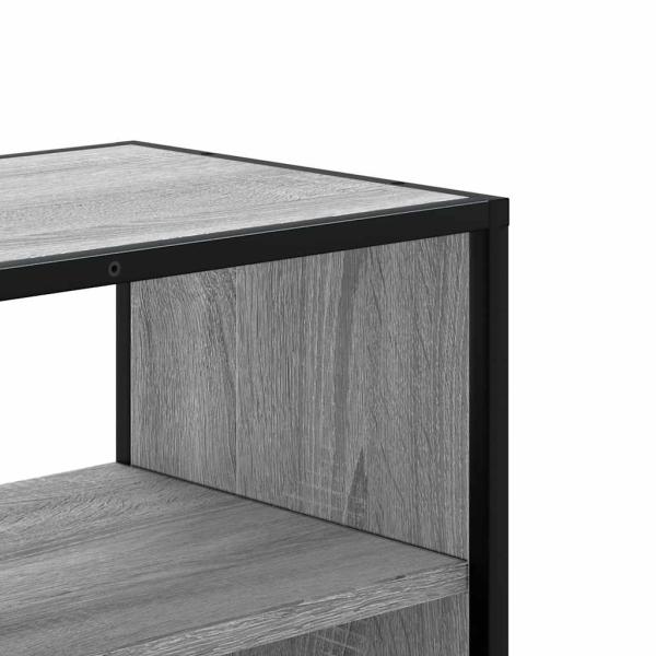 ARDEBO.de - TV-Schrank Grau Sonoma 80x31x39,5 cm Holzwerkstoff und Metall