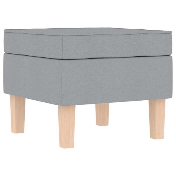 Schaukelsessel mit Hocker Hellgrau Stoff