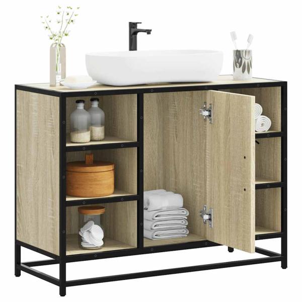 ARDEBO.de - Waschbeckenunterschrank Sonoma-Eiche 80x33x60 cm Holzwerkstoff