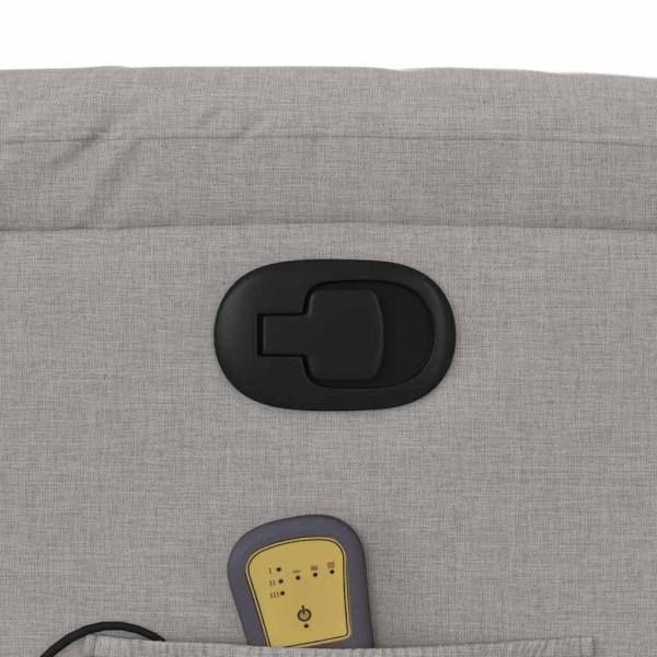 Massagesessel mit Aufstehhilfe Wolkengrau Stoff