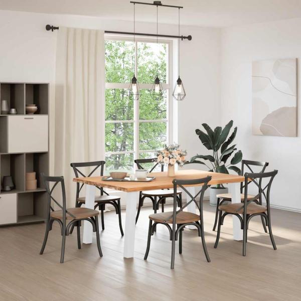 Esstisch Hellbraun 180x120x74 cm Massivholz Eiche Rechteckig