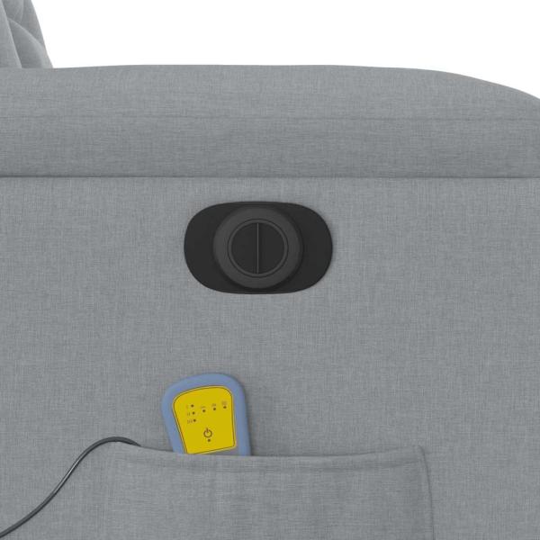 Elektrischer Massagesessel mit Aufstehhilfe Hellgrau Stoff