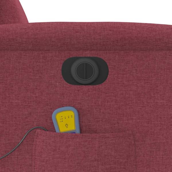 Massagesessel Elektrisch Weinrot Stoff