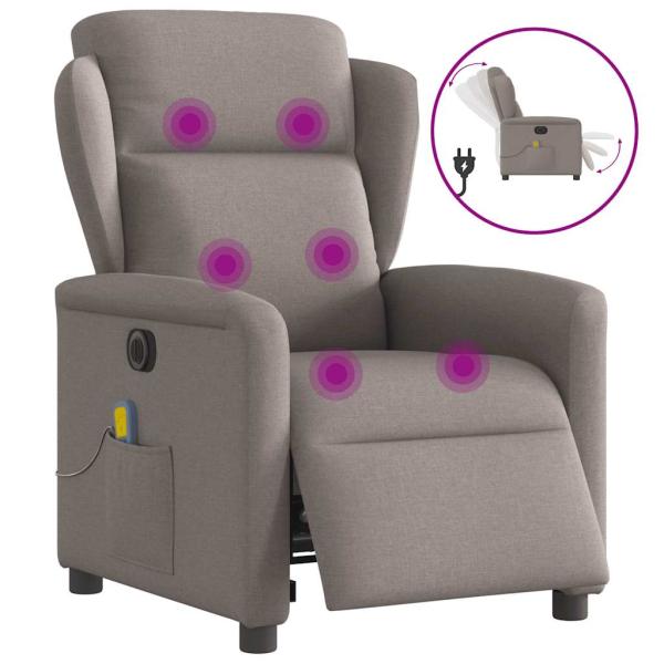ARDEBO.de - Massagesessel Elektrisch Taupe Stoff