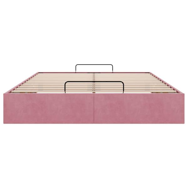 Ottoman-Bett ohne Matratze Rosa 140x190 cm Samt