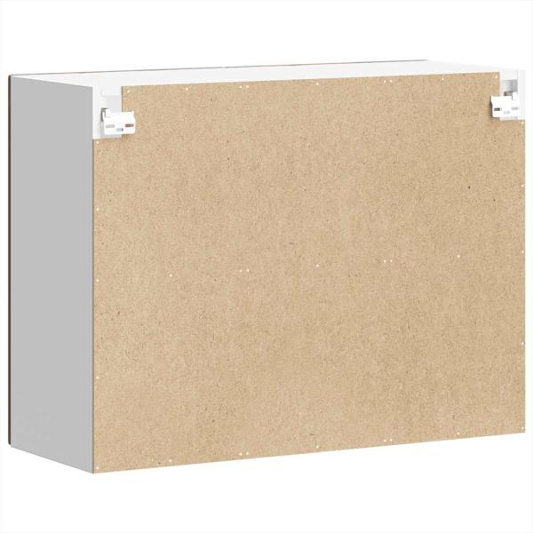 Küchen-Hängeschrank mit Glastür Räuchereiche Holzwerkstoff