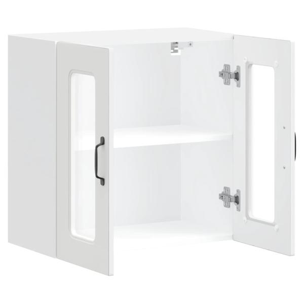 Küchen-Hängeschrank mit Glastür Kalmar Weiß Holzwerkstoff