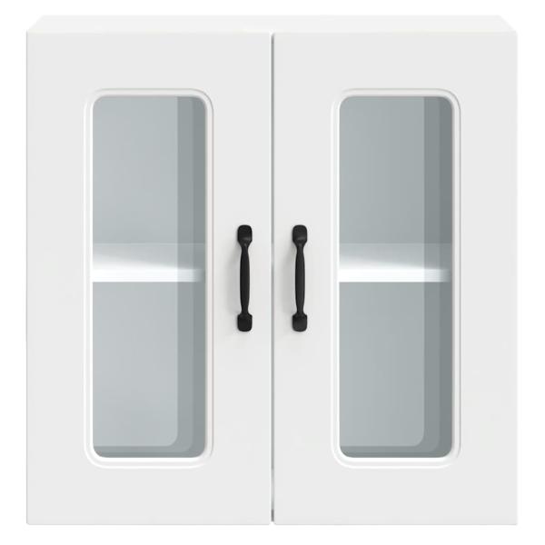 Küchen-Hängeschrank mit Glastür Kalmar Weiß Holzwerkstoff