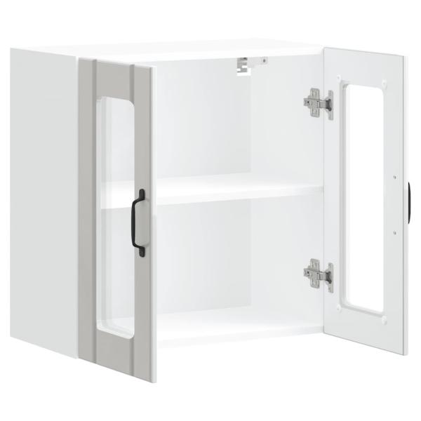 Küchen-Hängeschrank mit Glastür Hochglanz-Weiß Holzwerkstoff