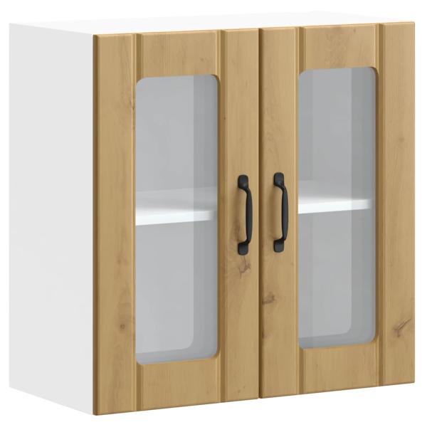 Küchen-Hängeschrank mit Glastür Artisan-Eiche Holzwerkstoff