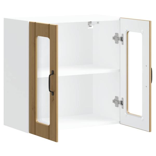 Küchen-Hängeschrank mit Glastür Artisan-Eiche Holzwerkstoff