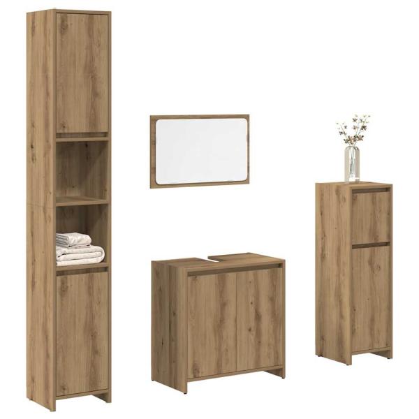 ARDEBO.de - 4-tlg. Badmöbel-Set Artisan-Eiche Holzwerkstoff