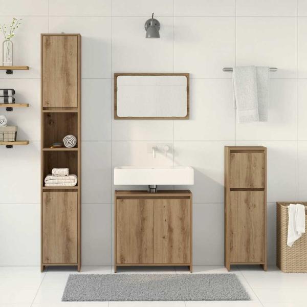 4-tlg. Badmöbel-Set Artisan-Eiche Holzwerkstoff
