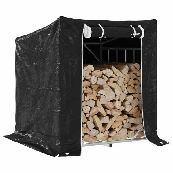 ARDEBO.de - Brennholzregal mit Regenschutz 100,5x80,5x110,5 cm