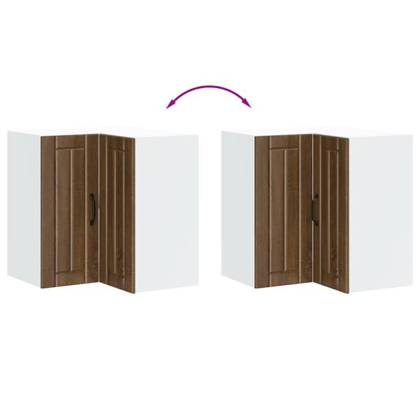 Küchen-Eckhängeschrank Lucca Braun Eichen-Optik Holzwerkstoff