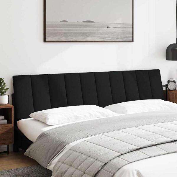 Kopfteil-Kissen Schwarz 200 cm Stoff