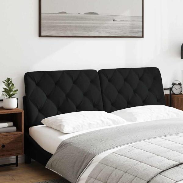 Kopfteil-Kissen Schwarz 160 cm Stoff