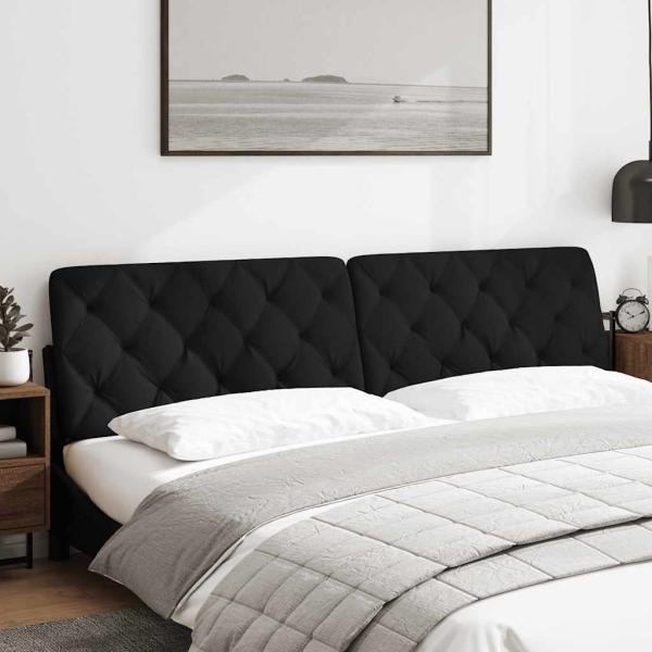 Kopfteil-Kissen Schwarz 200 cm Stoff