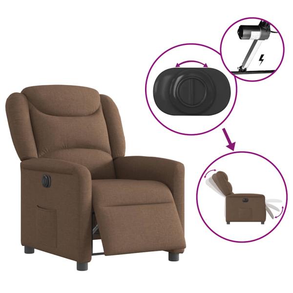 Relaxsessel Elektrisch Braun Stoff