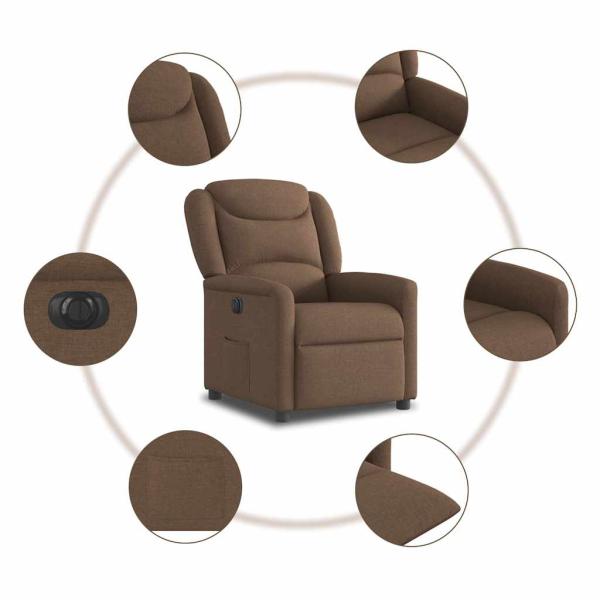 Relaxsessel Elektrisch Braun Stoff