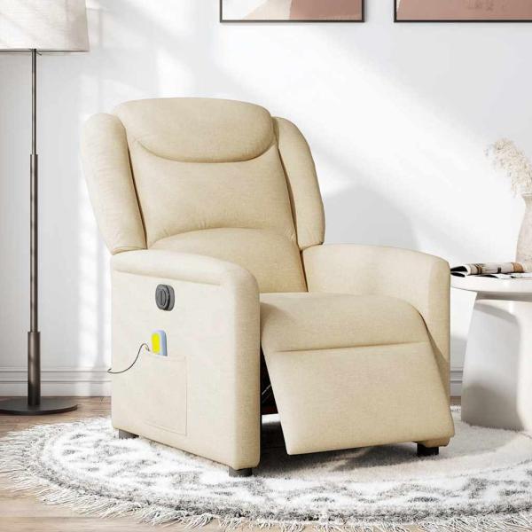 Massagesessel Elektrisch Creme Stoff