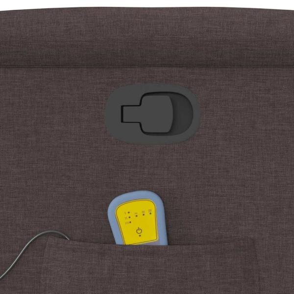 Massagesessel mit Aufstehhilfe Dunkelbraun Stoff