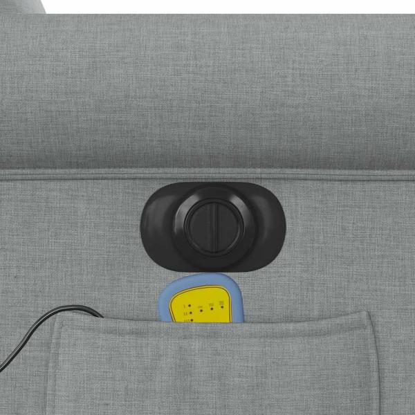 Massagesessel Elektrisch Hellgrau Stoff