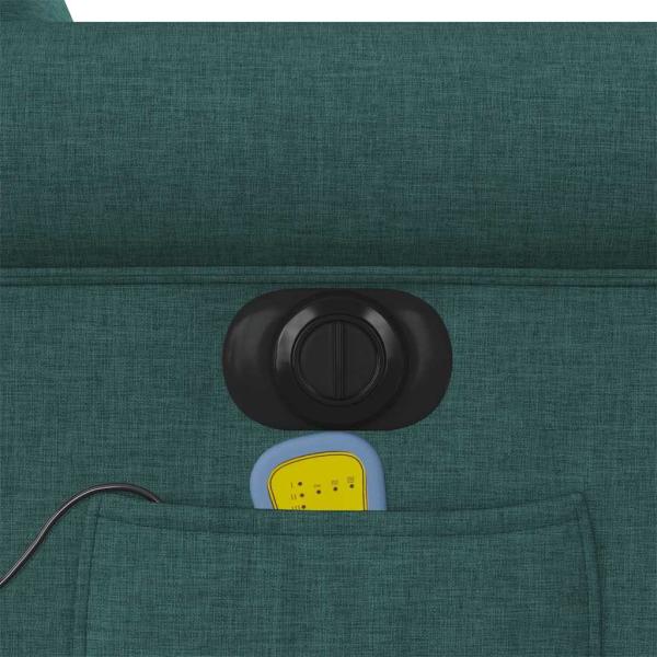 Massagesessel Elektrisch Dunkelgrün Stoff