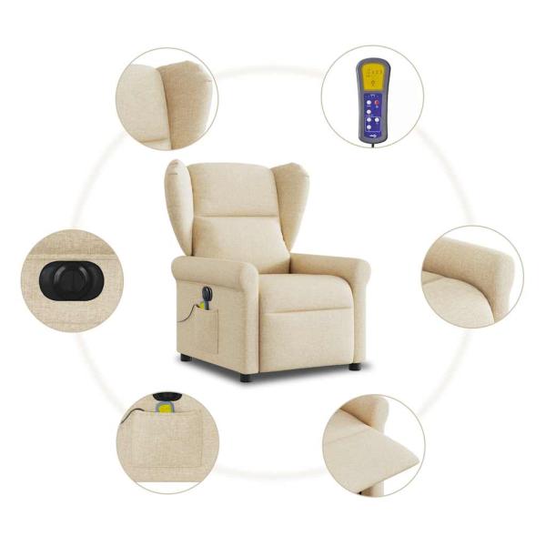 Massagesessel Elektrisch Creme Stoff