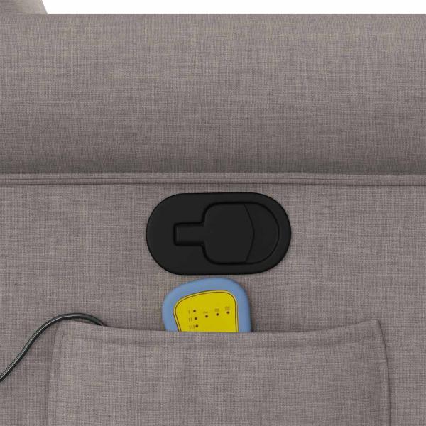 Massagesessel mit Aufstehhilfe Taupe Stoff