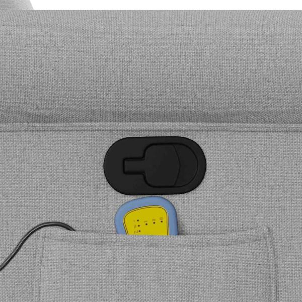 Massagesessel mit Aufstehhilfe Wolkengrau Stoff