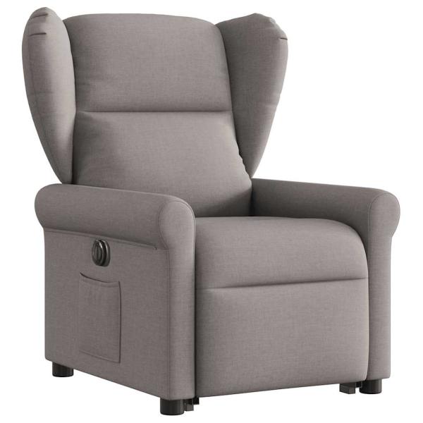 Relaxsessel mit Aufstehhilfe Elektrisch Taupe Stoff