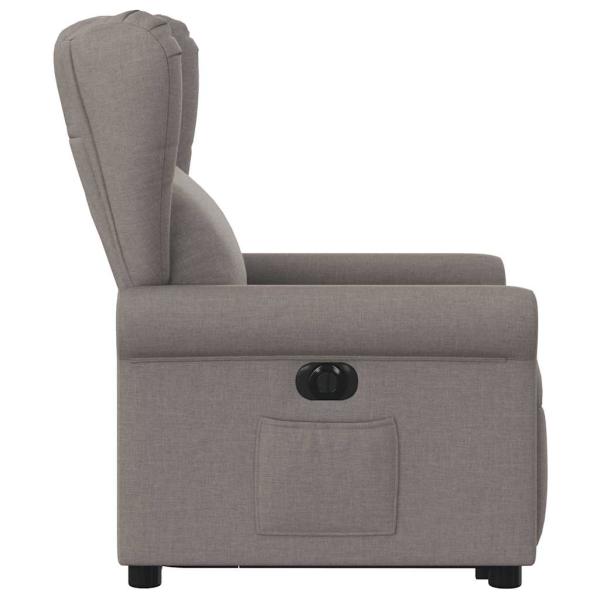 Relaxsessel mit Aufstehhilfe Elektrisch Taupe Stoff